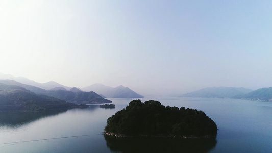 台州山间水库航拍水利视频