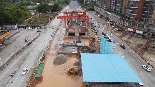 地铁修建航拍视频