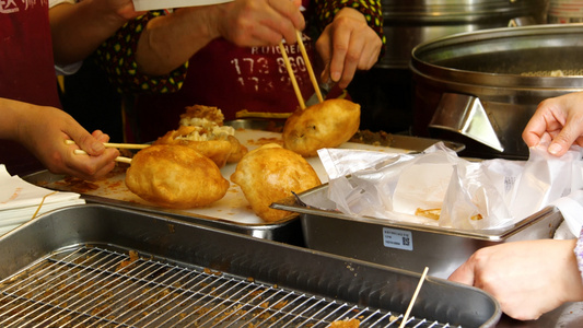 4K油饼包烧麦炸油饼江城特色美食武汉特色小吃美食视频