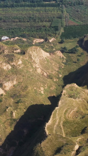 陕西黄土高原河流湿地地质地貌特征丘陵航拍素材地质航拍80秒视频