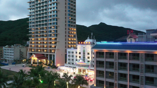 下川岛酒店航拍夜景视频