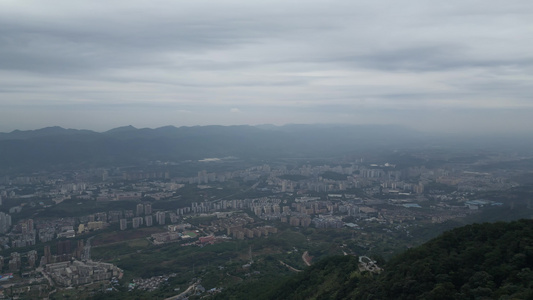 航拍重庆北碚缙云山脉自然风光视频