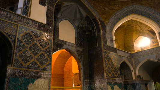 伊朗传统清真寺内部实拍4k视频