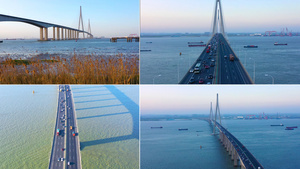 4K航拍苏通长江大桥131秒视频