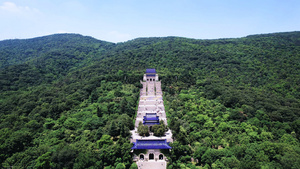 4K航拍南京中山陵春景5A景区中山祭堂紫金山风景区13秒视频