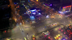 城市交通夜景4K航拍31秒视频