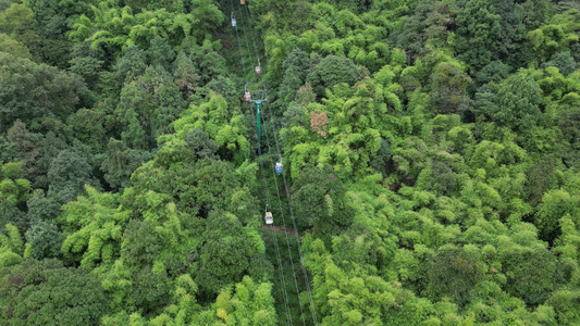 重庆北碚缙云山观光索道航拍视频