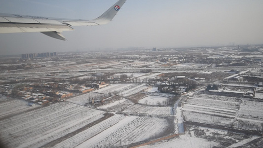 飞机上航拍雪景视频视频