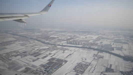 飞机上航拍雪景视频视频