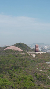 航拍南京牛首山景区佛顶宫佛顶寺视频