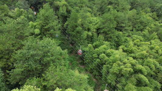 重庆北碚缙云山观光索道航拍视频