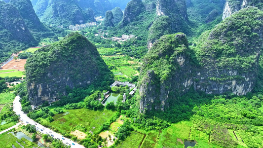 桂林山水甲天下航拍素材视频