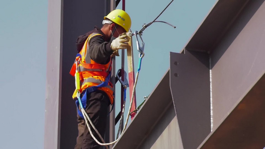 实拍建筑工地项目建设视频