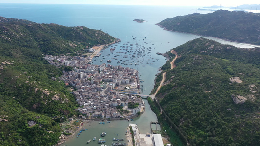 川岛镇海岛全景航拍视频