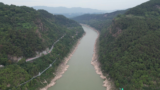 重庆北碚温塘峡风景名胜景观航拍视频