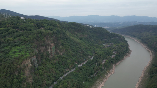 重庆北碚温塘峡风景名胜景观航拍视频