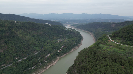 重庆北碚温塘峡风景名胜景观航拍视频