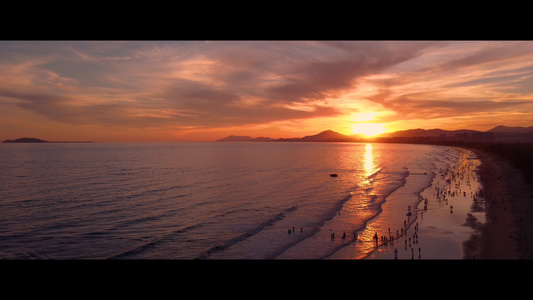 海边夕阳落日余晖视频