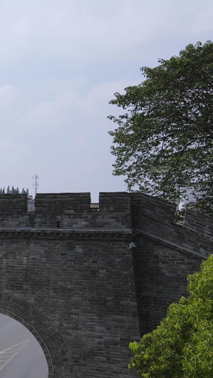 航拍三国历史文化名城荆州古城素材古城墙36秒视频