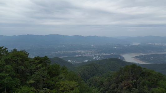 重庆北碚缙云山观景塔景观航拍合集视频