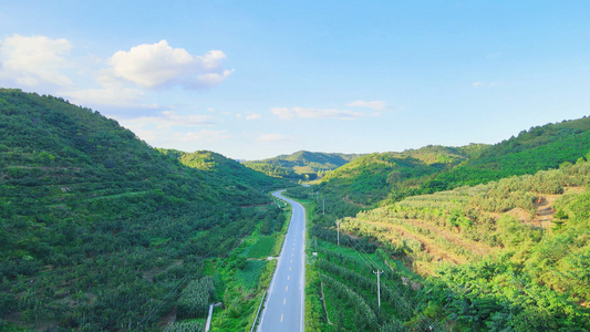 航拍辽宁乡村公路视频