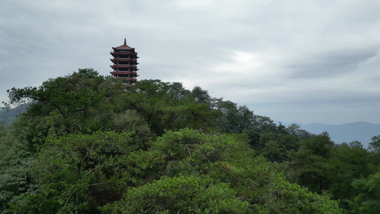 重庆北碚缙云山观景塔景观航拍合集视频