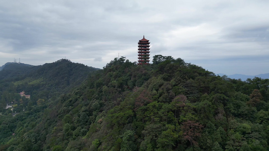 重庆北碚缙云山观景塔景观航拍合集视频