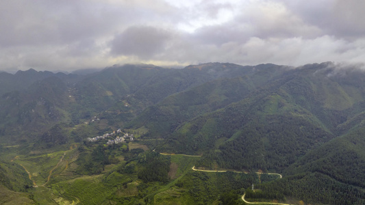 4K延时航拍广西百色隆林山区云海晚霞视频