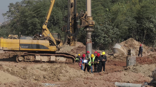 实拍建筑工地施工现场视频