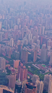 上海城市天际线航拍高楼金融视频