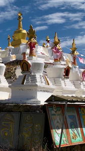 藏区白塔实拍实拍高海拔视频