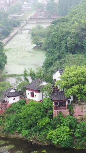 湖北黄冈东坡赤壁航拍视频三国赤壁古战场景区35秒视频