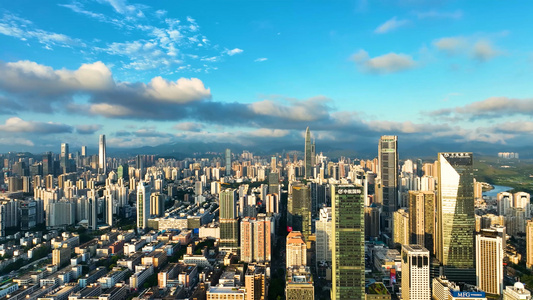 4K航拍深圳城市建筑群视频