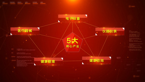 红色多边形文字标题分线展示ED40秒视频