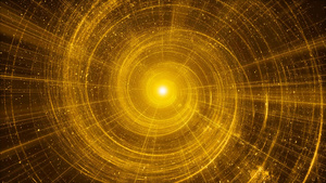 金色4k年会粒子星轨背景15秒视频