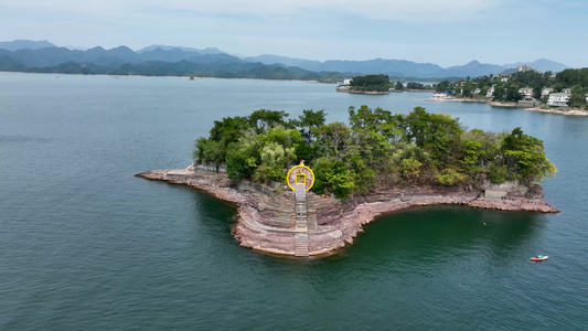 航拍杭州淳安县千岛湖风光视频