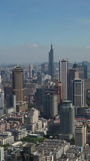 南京新街口城市航拍天际线131秒视频
