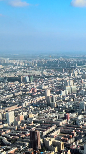 高空航拍沈阳市中心天际线摩天大楼16秒视频