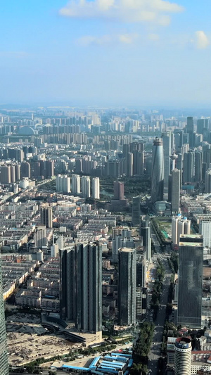 高空航拍沈阳市中心天际线房地产16秒视频