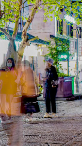 实拍长沙坡子街夜景人流量延时摄影步行街视频