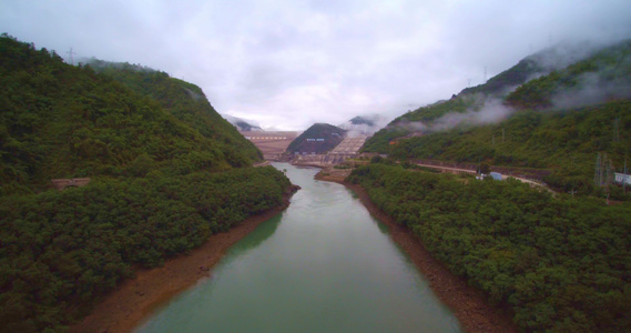 水坝俯瞰视频