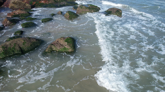 波涛汹涌的大海航拍视频