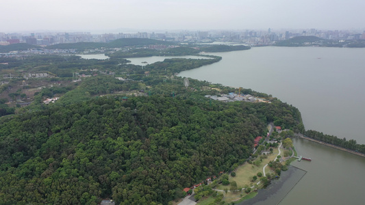 航拍中国湖北武汉东湖生态旅游风景区视频