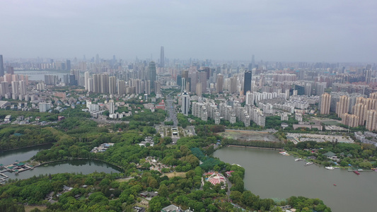 航拍中国湖北武汉东湖生态旅游风景区视频