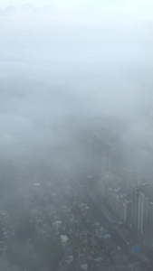 桂林城区云雾罕见天气360度环绕航拍视频稀有天气视频