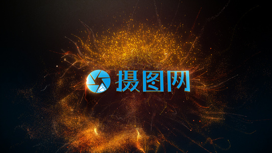 华丽金色粒子logo揭示片头视频