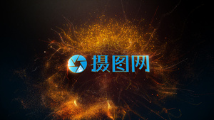 华丽金色粒子logo揭示片头8秒视频