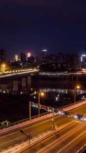 重庆渝澳嘉陵江大桥夜景延时摄影重庆大桥视频