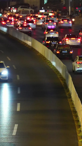 城市夜景车流灯光交通堵车道路素材汽车素材视频