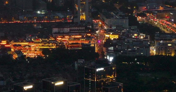 航拍上海城市夜景风光视频